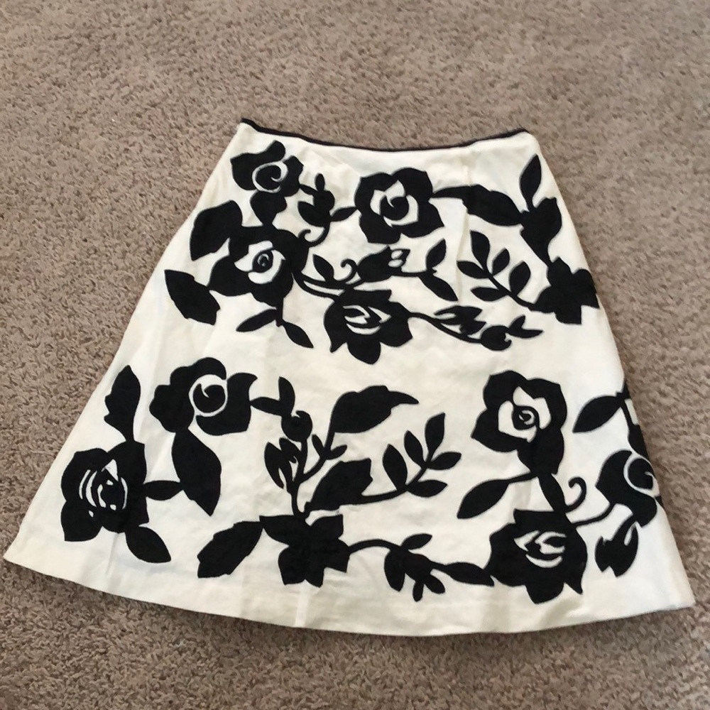 black and white floral skirt